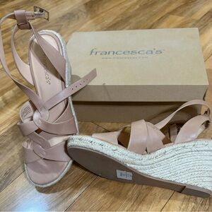 Francesca's Collections Nude Wedge Sandals